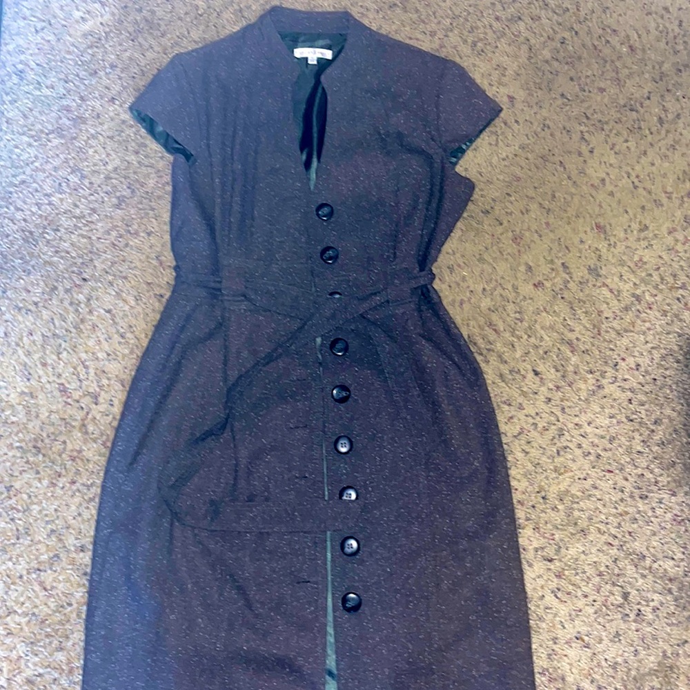 Gray Women’s button down dress with belt
